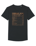 February Born Fun Facts Tricou mânecă scurtă guler larg Bărbat Skater