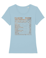 March Born Fun Facts Tricou mânecă scurtă guler larg fitted Damă Expresser