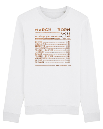 March Born Fun Facts White