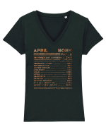 April Born Fun Facts Tricou mânecă scurtă guler V Damă Evoker