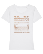 April Born Fun Facts Tricou mânecă scurtă guler larg fitted Damă Expresser