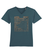 April Born Fun Facts Tricou mânecă scurtă guler V Bărbat Presenter