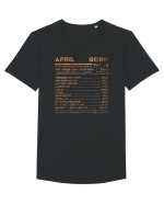 April Born Fun Facts Tricou mânecă scurtă guler larg Bărbat Skater