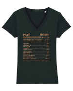 May Born Fun Facts Tricou mânecă scurtă guler V Damă Evoker