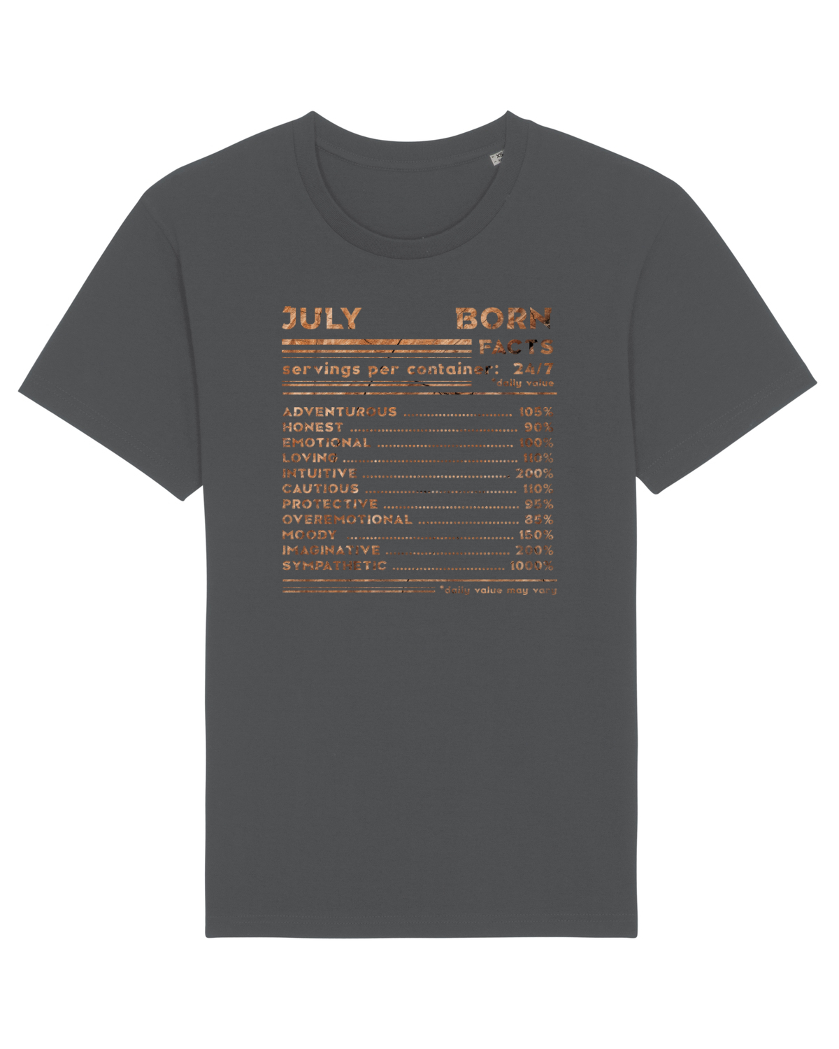 Tricou mânecă scurtă Unisex Rocker Anthracite