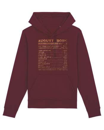August Born Fun Facts Burgundy