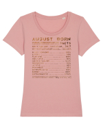 August Born Fun Facts Tricou mânecă scurtă guler larg fitted Damă Expresser