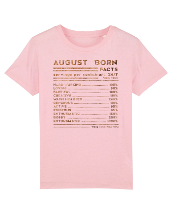 August Born Fun Facts Cotton Pink