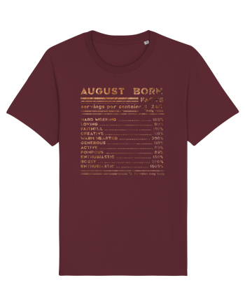 August Born Fun Facts Burgundy
