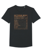 October Born Fun Facts Tricou mânecă scurtă guler larg Bărbat Skater
