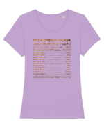 November Born Fun Facts Tricou mânecă scurtă guler larg fitted Damă Expresser