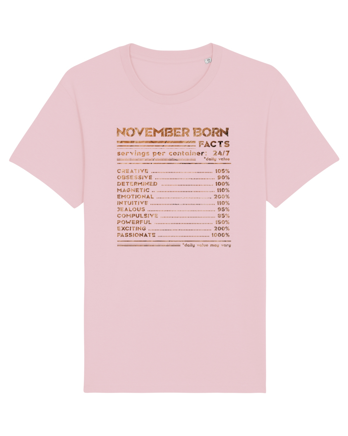 Tricou mânecă scurtă Unisex Rocker Cotton Pink