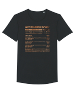 November Born Fun Facts Tricou mânecă scurtă guler larg Bărbat Skater