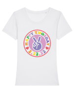 Happy Twosday 2.22.22 Tricou mânecă scurtă guler larg fitted Damă Expresser