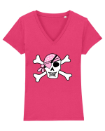 Pink Lover Skull Tricou mânecă scurtă guler V Damă Evoker