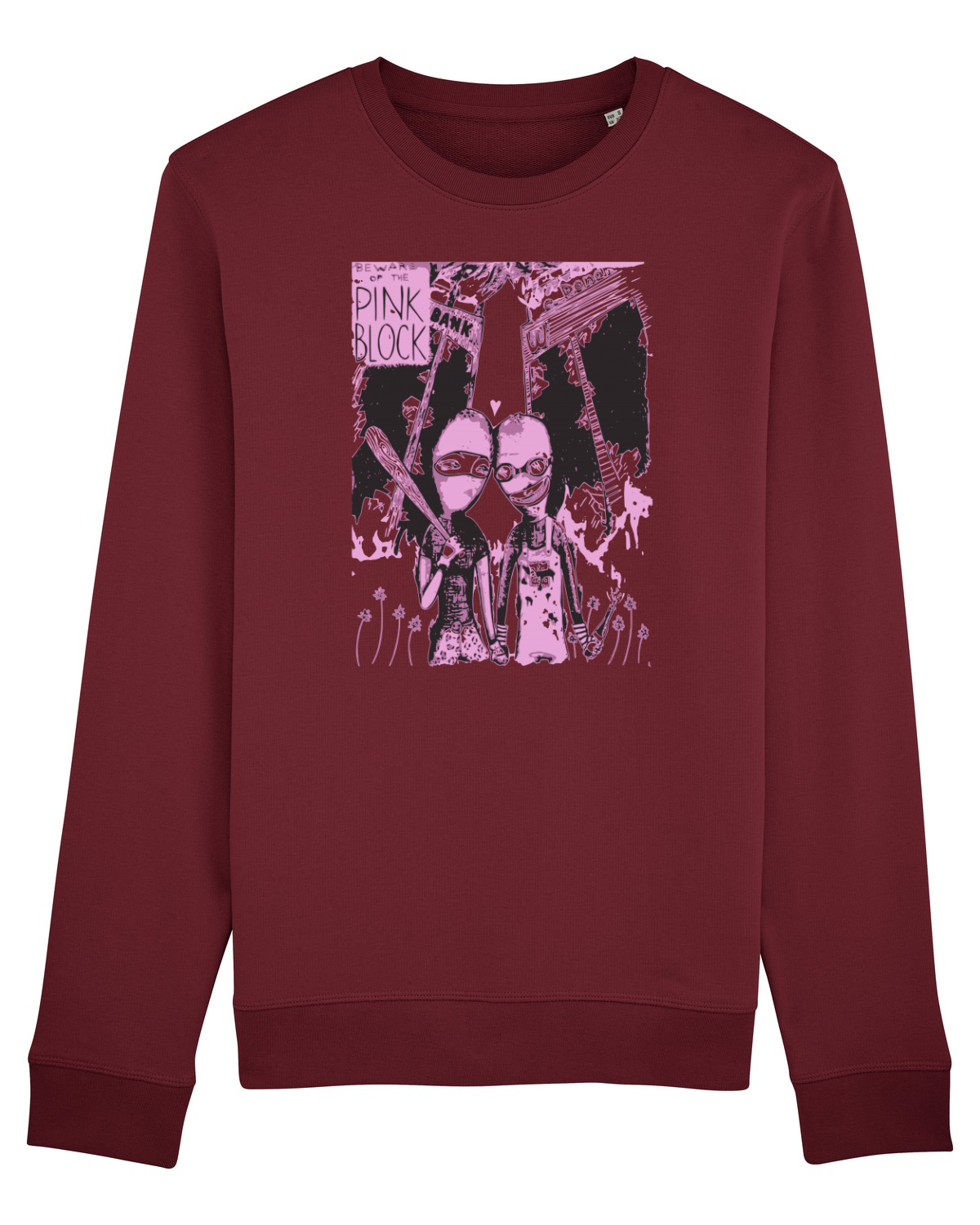 Bluză mânecă lungă Unisex Rise Burgundy