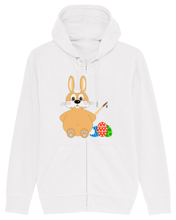 Easter bunny painting eggs White