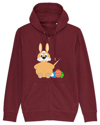 Easter bunny painting eggs Burgundy