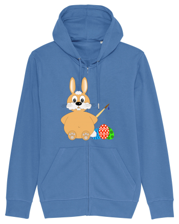 Easter bunny painting eggs Bright Blue