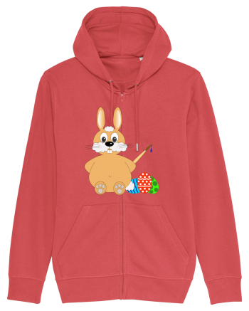 Easter bunny painting eggs Carmine Red