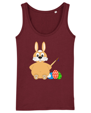 Easter bunny painting eggs Burgundy