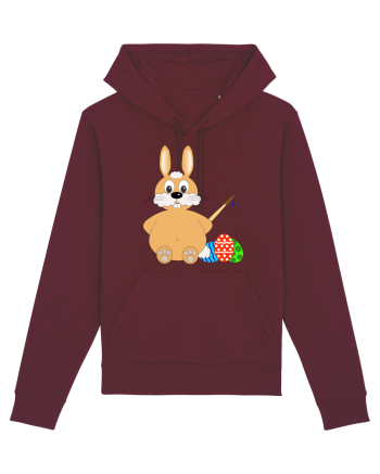 Easter bunny painting eggs Burgundy