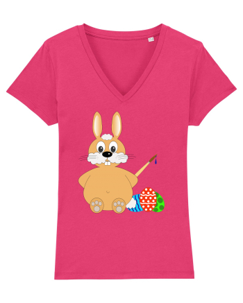 Easter bunny painting eggs Raspberry