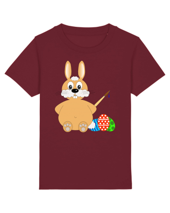 Easter bunny painting eggs Burgundy