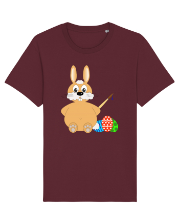 Easter bunny painting eggs Burgundy