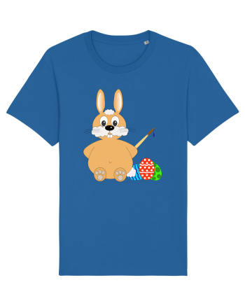 Easter bunny painting eggs Royal Blue