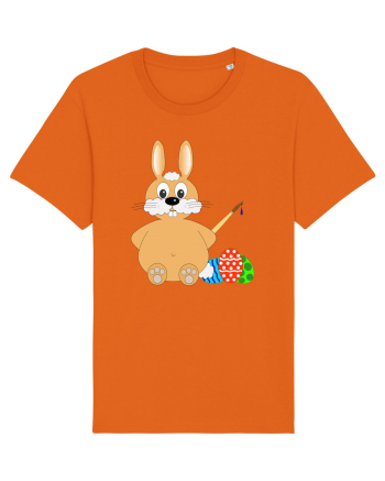 Easter bunny painting eggs Bright Orange