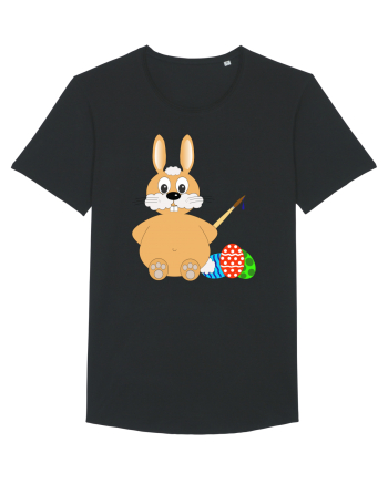 Easter bunny painting eggs Black