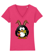 Easter Penguin Tricou mânecă scurtă guler V Damă Evoker
