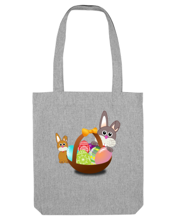 Easter rabbit with baby rabbit Heather Grey