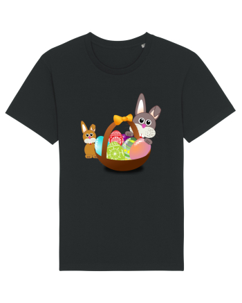 Easter rabbit with baby rabbit Black