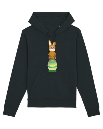 Rabbit on easter egg Black