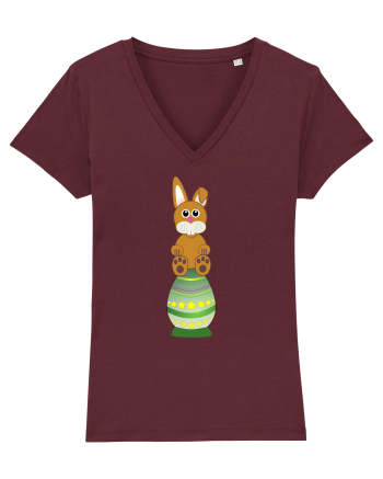 Rabbit on easter egg Burgundy