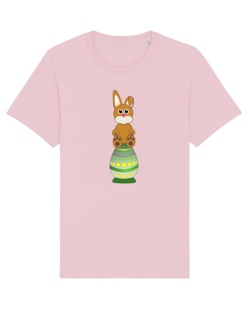 Rabbit on easter egg Cotton Pink