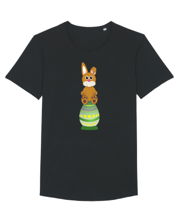 Rabbit on easter egg Black