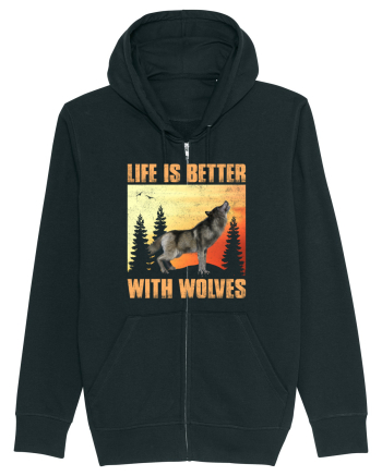 Life Is Better With Wolves Black