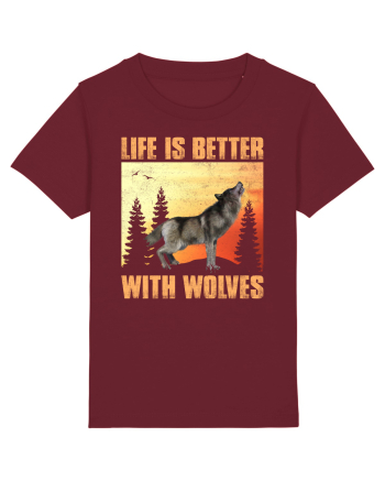 Life Is Better With Wolves Burgundy