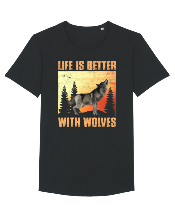 Life Is Better With Wolves Black
