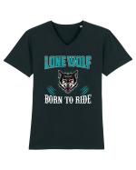 Lone Wolf Born To Ride Tricou mânecă scurtă guler V Bărbat Presenter
