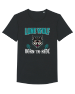 Lone Wolf Born To Ride Tricou mânecă scurtă guler larg Bărbat Skater