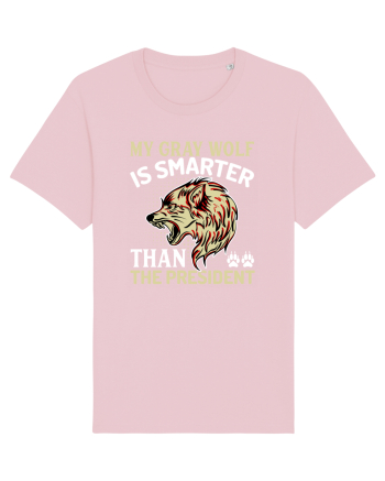 My Gray Wolf Is Smarter Than The President Cotton Pink