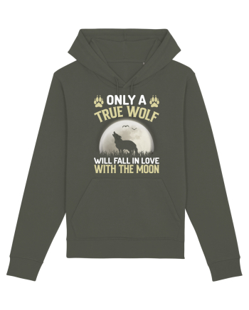 Only a true wolf will fall in love with the moon Khaki