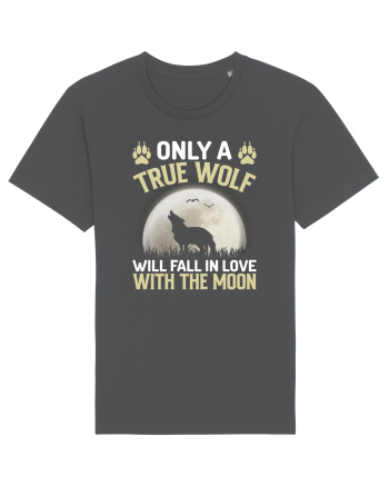 Only a true wolf will fall in love with the moon Anthracite
