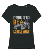 Proud to be a lonely wolf Tricou mânecă scurtă guler larg fitted Damă Expresser