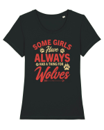 Some Girls Have Always Had A Thing For Wolves Tricou mânecă scurtă guler larg fitted Damă Expresser