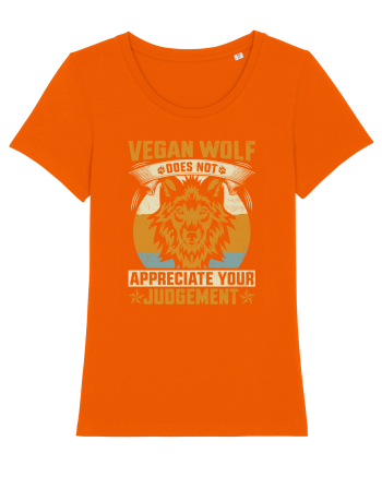 Vegan Wolf Does Not Appreciate Your Judgement Bright Orange